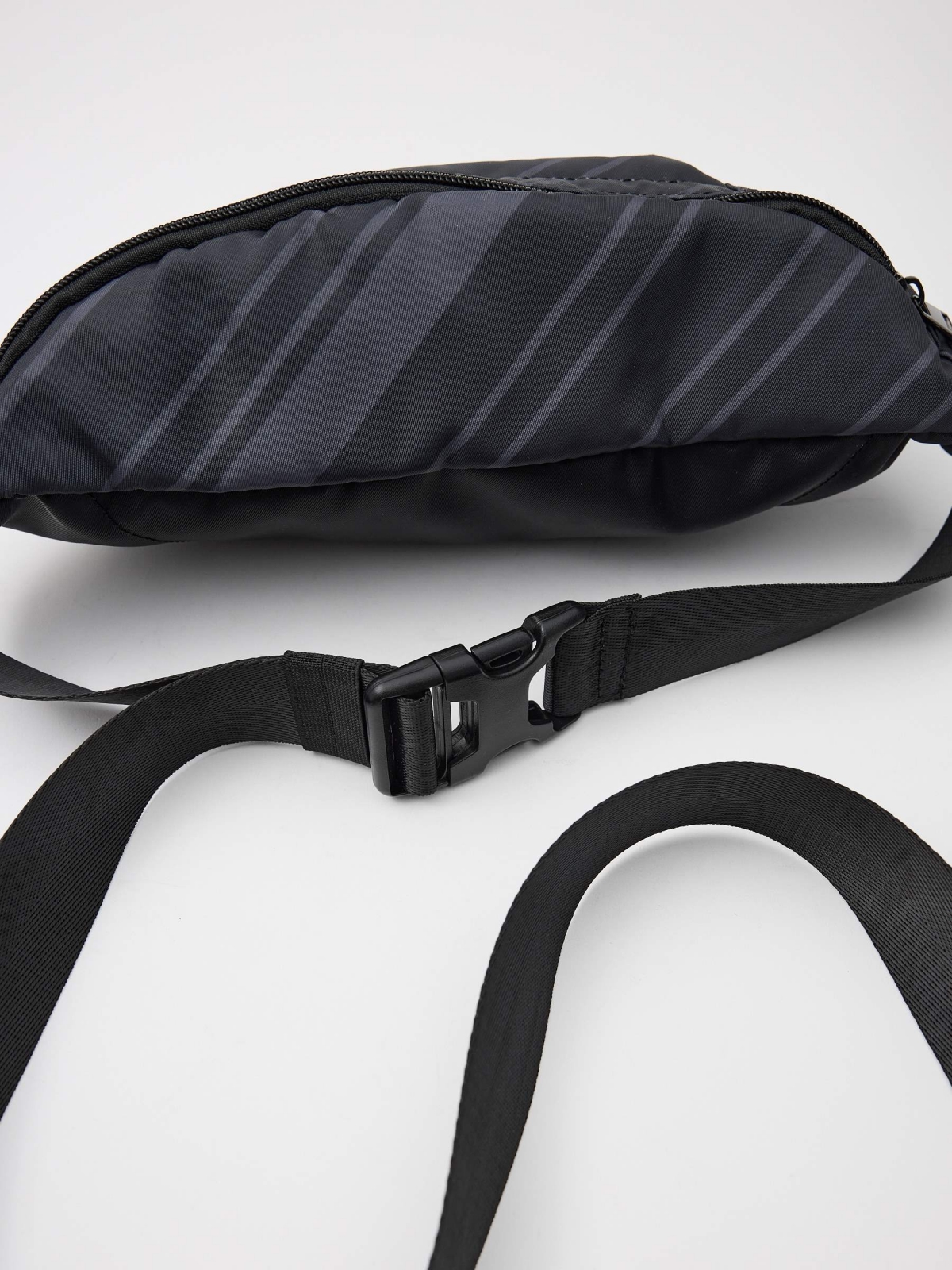 Men's fanny pack with black zipper detail view