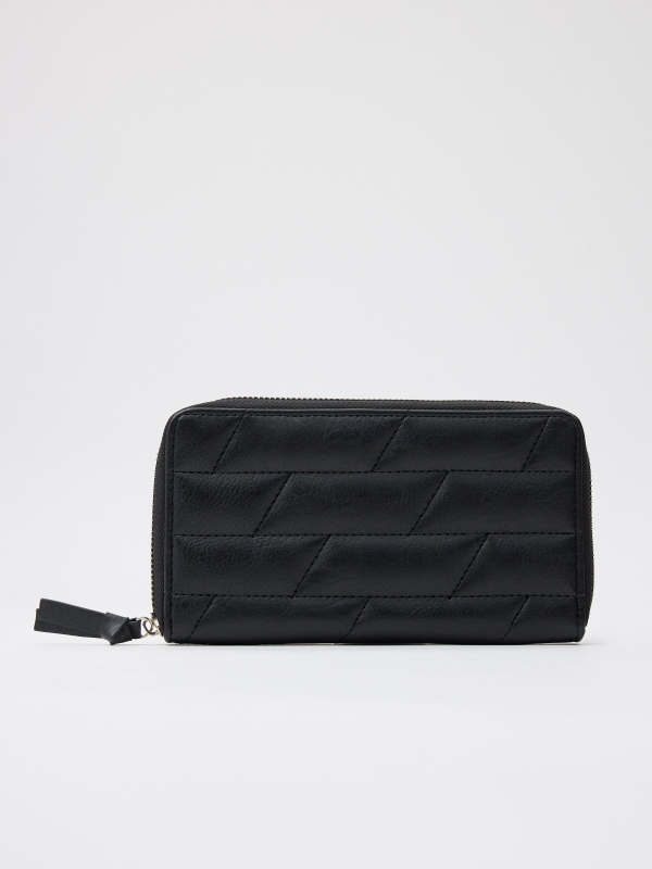 Women's large leatherette wallet black