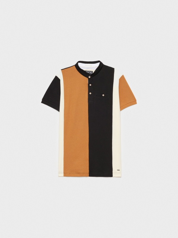  Polo shirt mao colour block black
