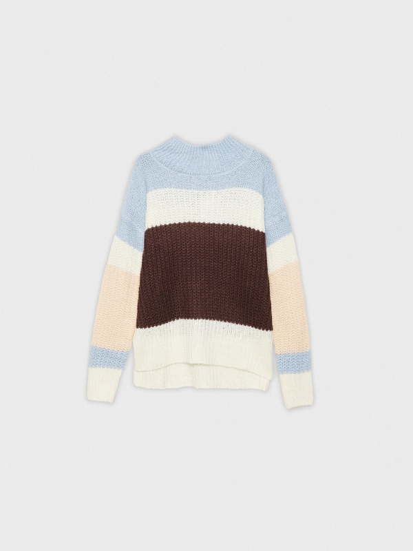  Perkins sweater with color block brown