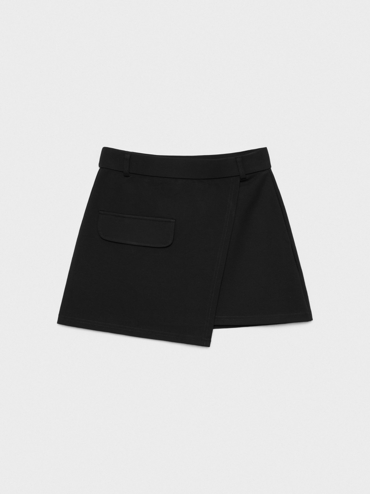  Mini-saia com bolso preto