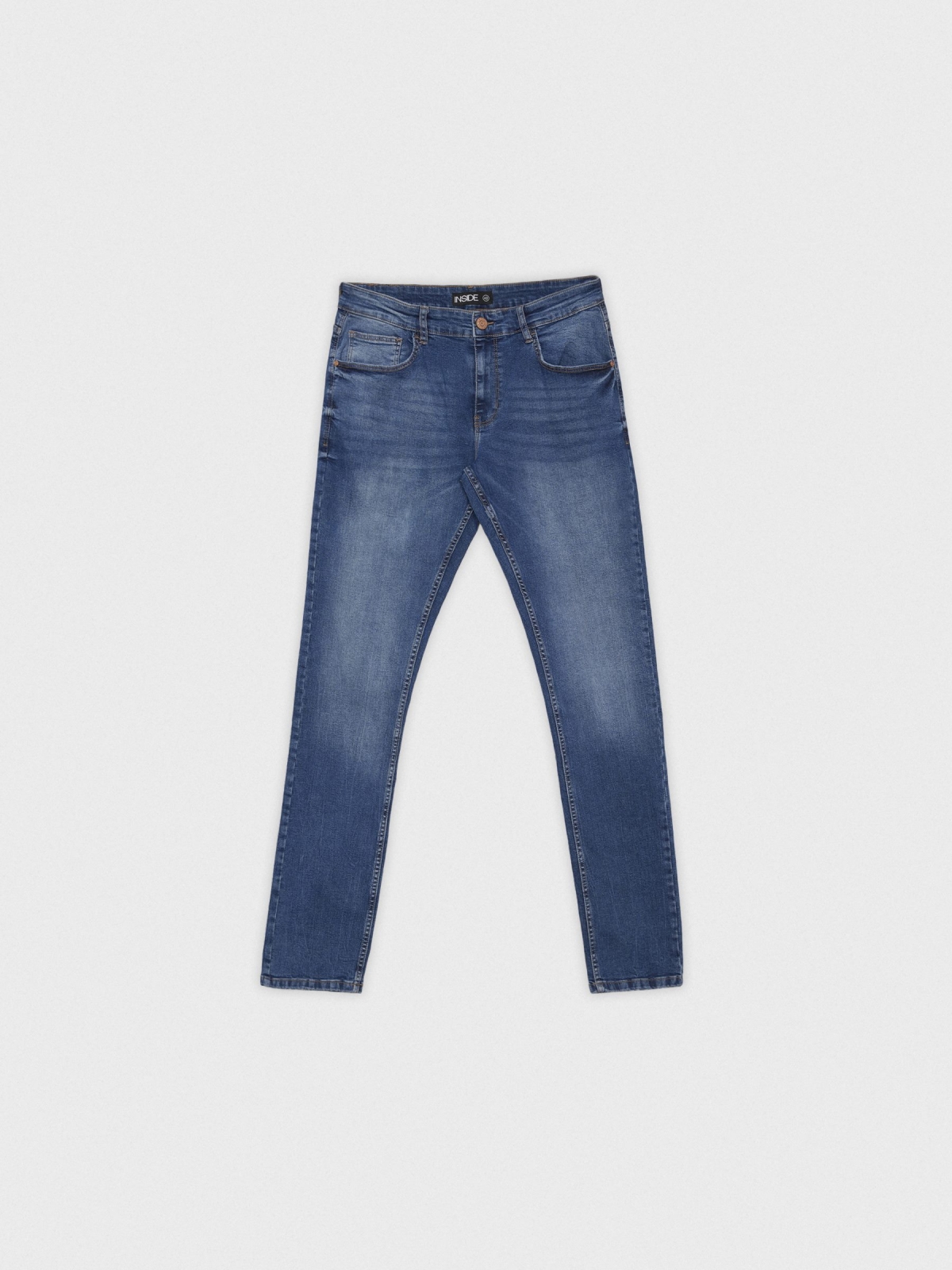  Mid rise slim denim jeans blue