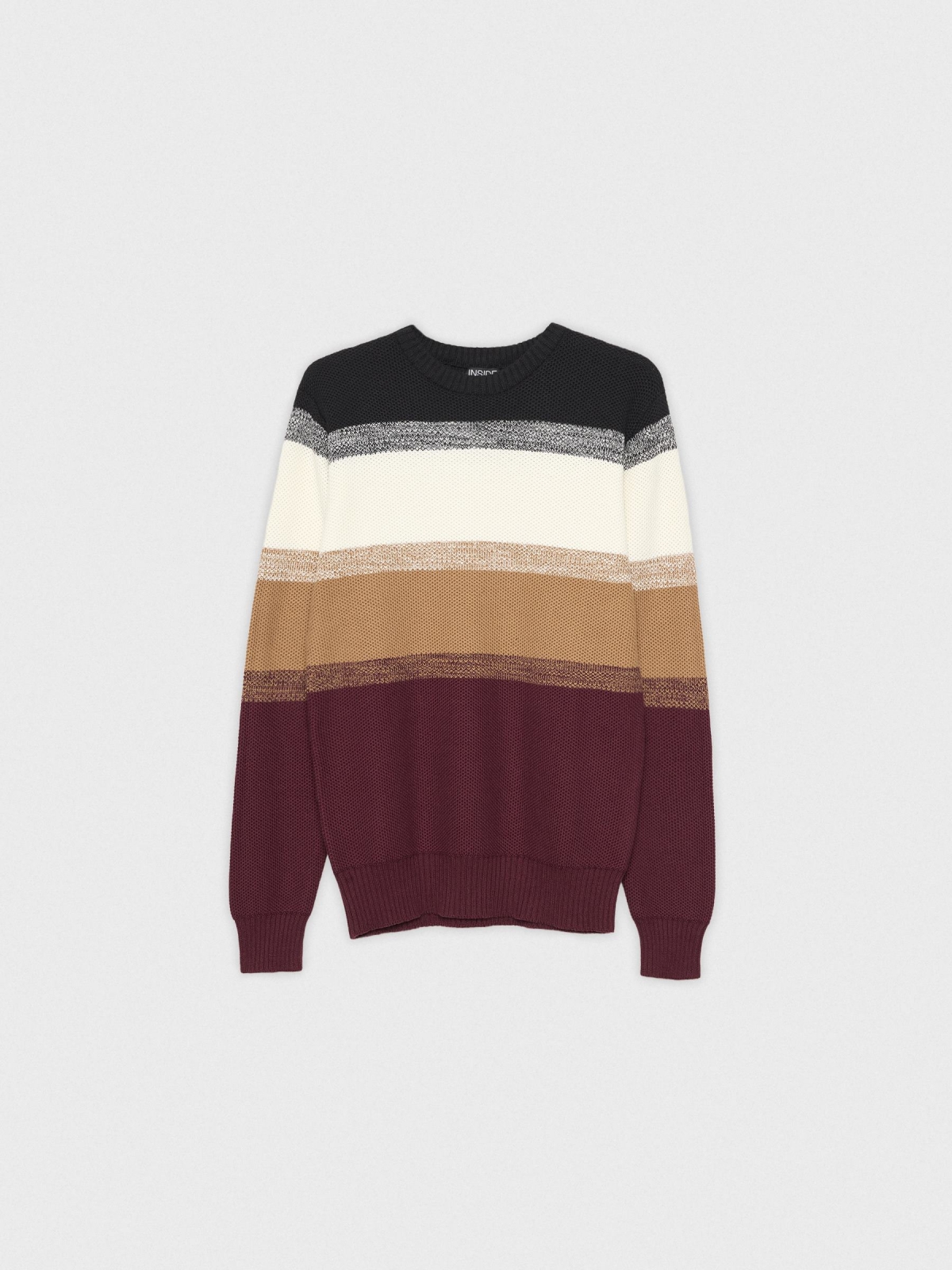  Striped knitted sweater garnet