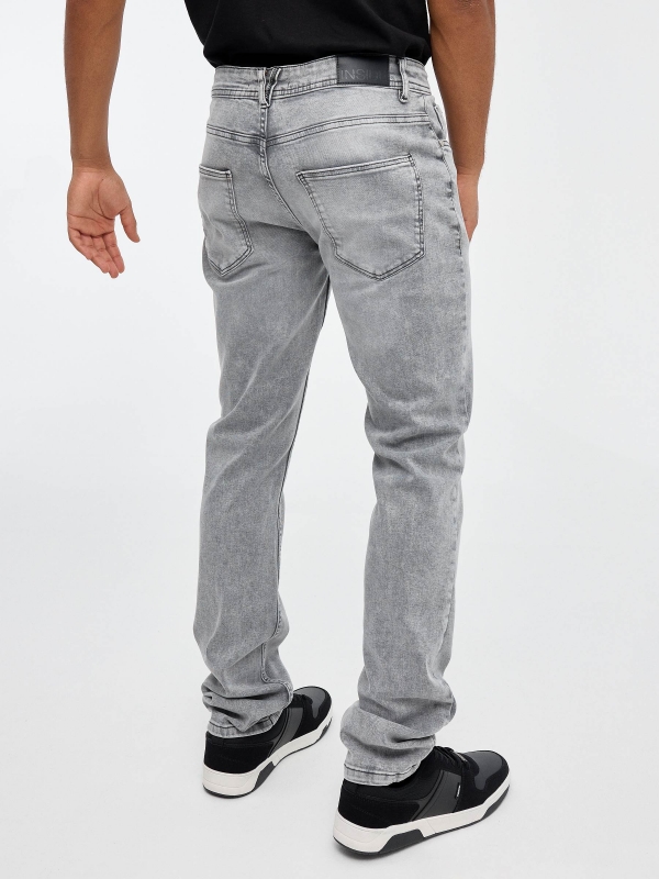 Grey regular denim jeans grey detail view