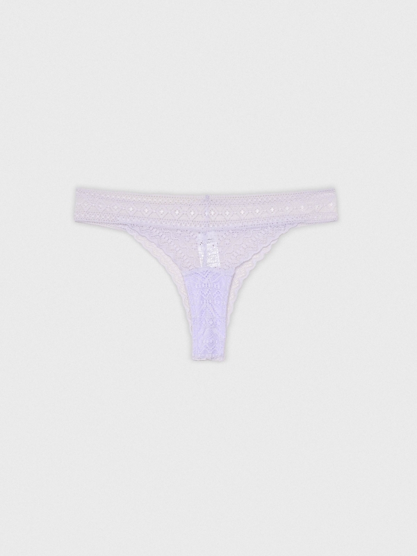Lace waist thong violet