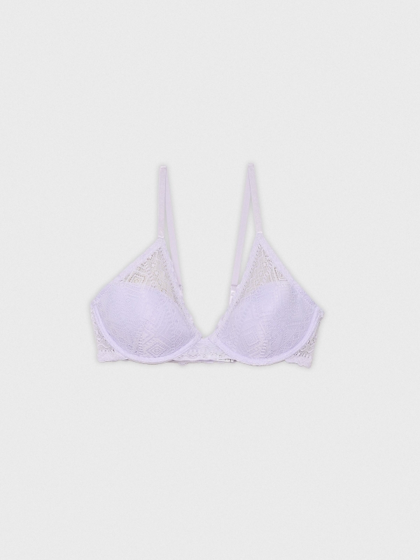 Underwire bra with lace violet