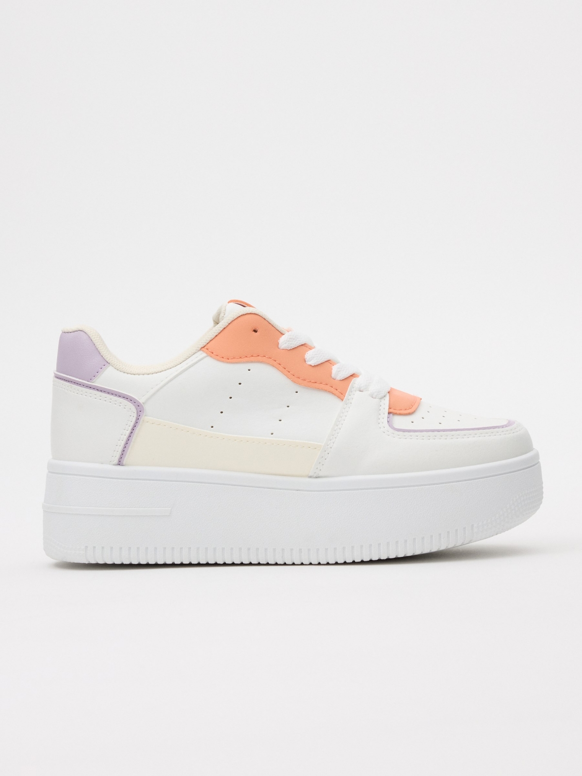 Casual colorful sneaker with platform white