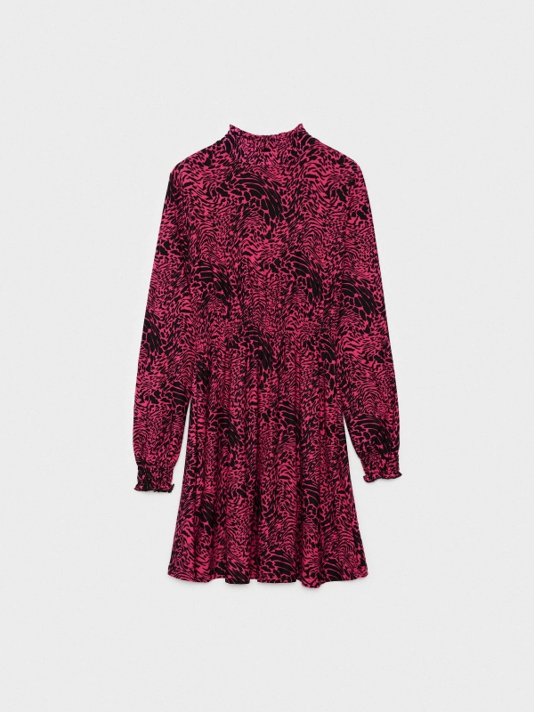  Vestido mini perkins animal print fantasy magenta