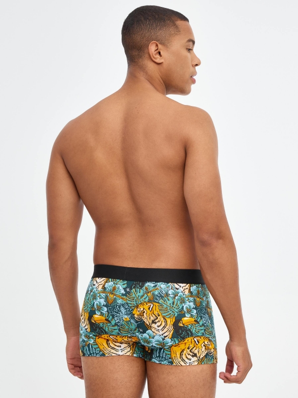Pack 4 animal print boxers middle back view