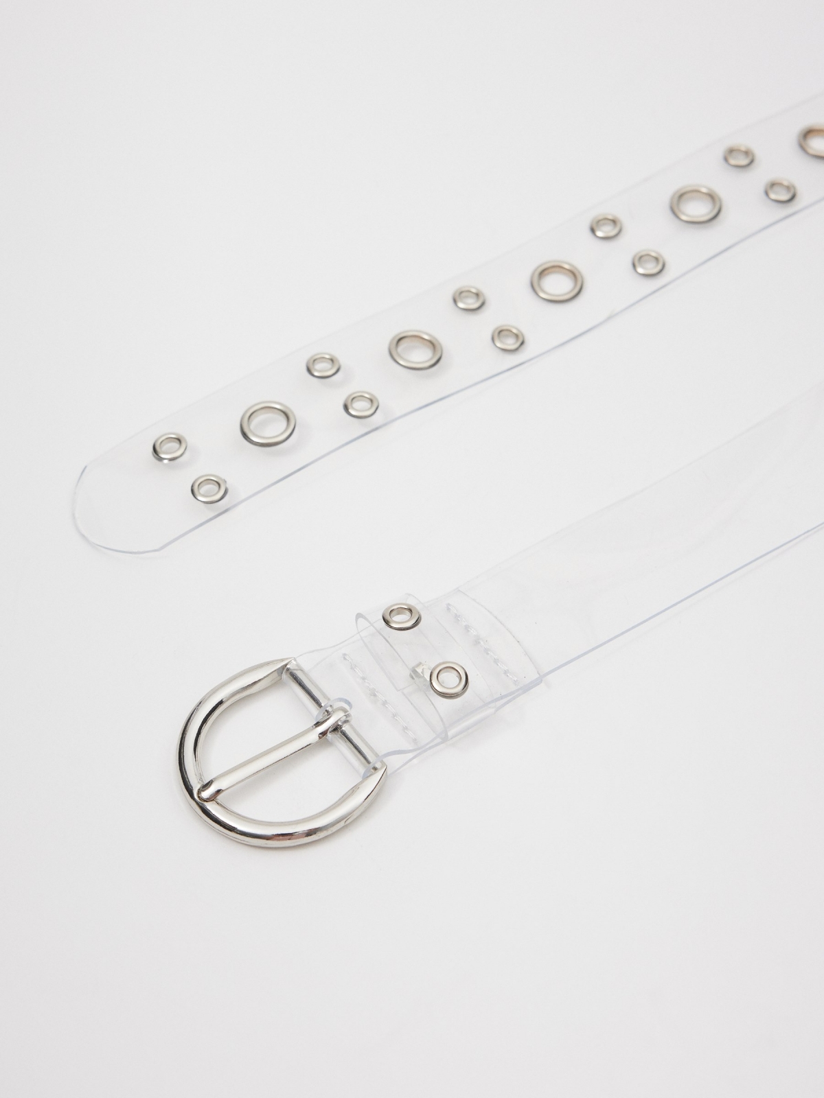 Transparent belt with grommets transparent detail view