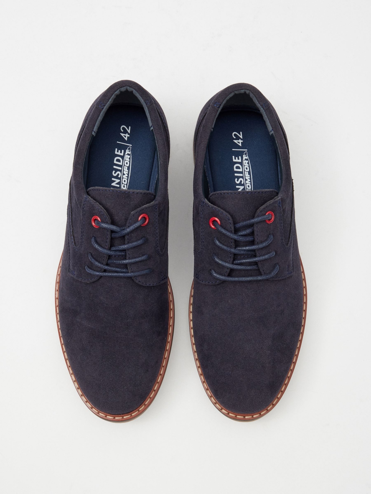Classic men's shoe dark blue zenithal view