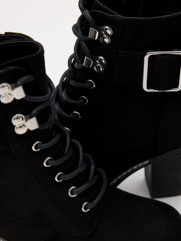 Ankle boots with heel and buckle black detail view