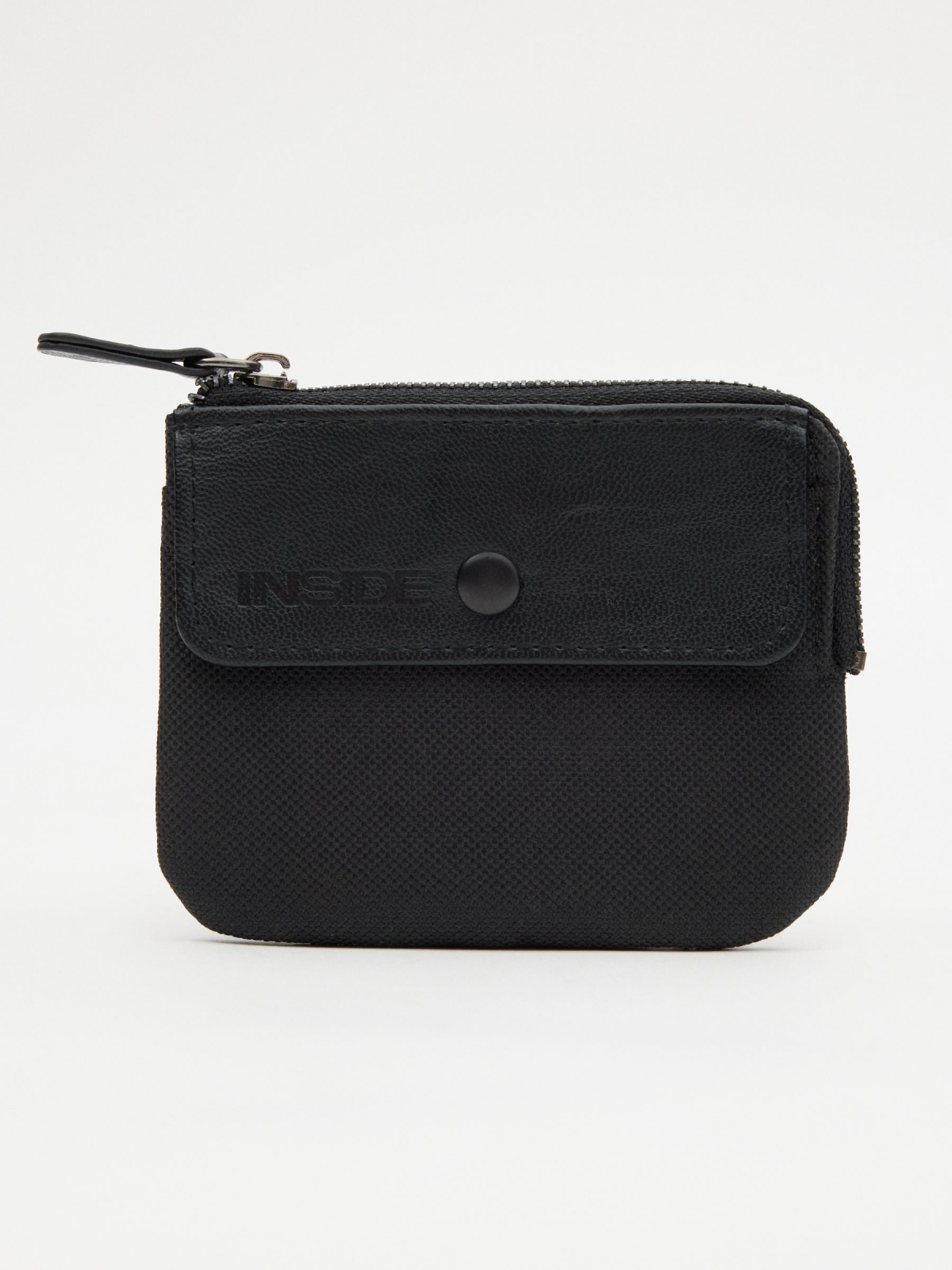 Coin purse with pocket black