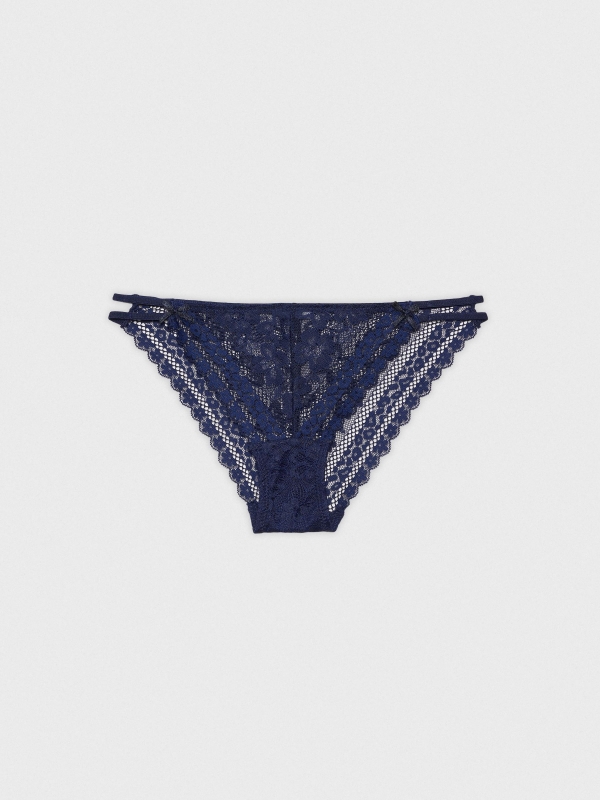 Classic lace up panty navy