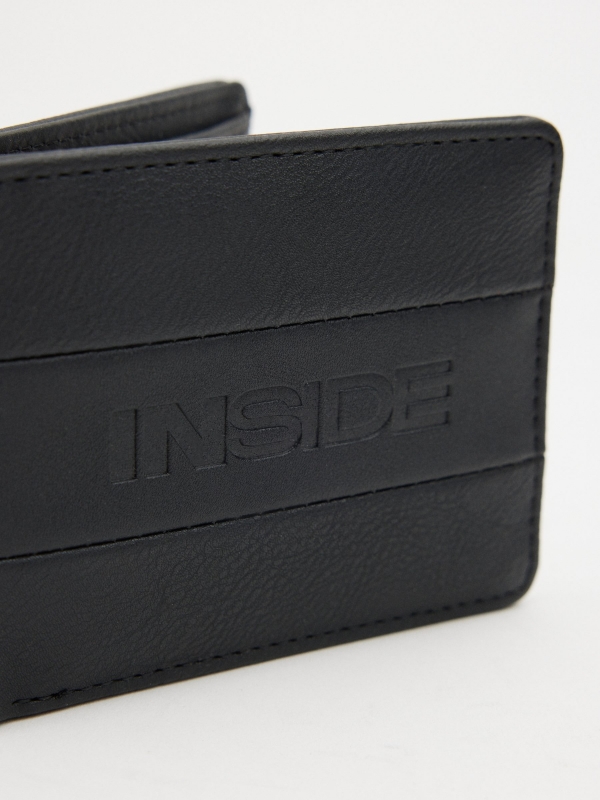 INSIDE leatherette briefcase black 45º side view