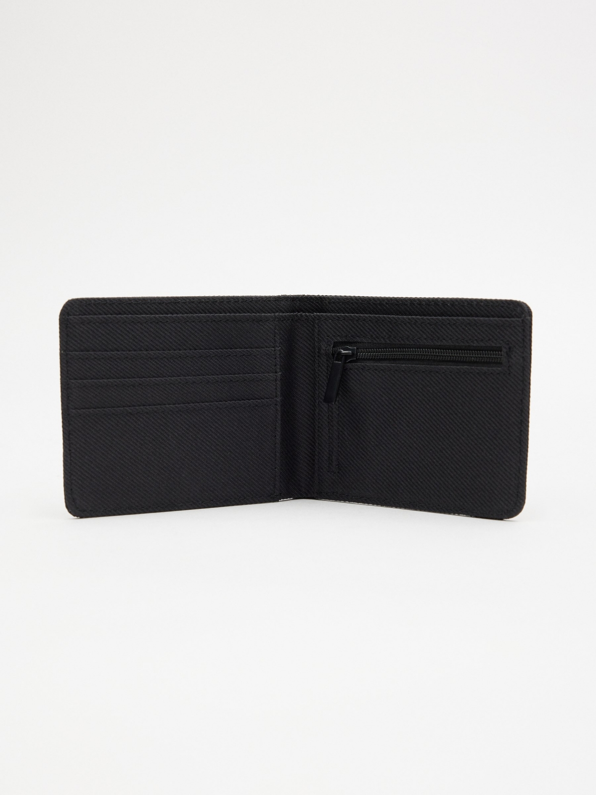 Men's wallet INSIDE application black 45º side view