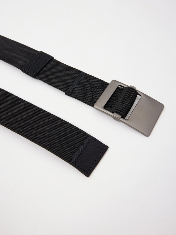 Men's canvas belt black detail view