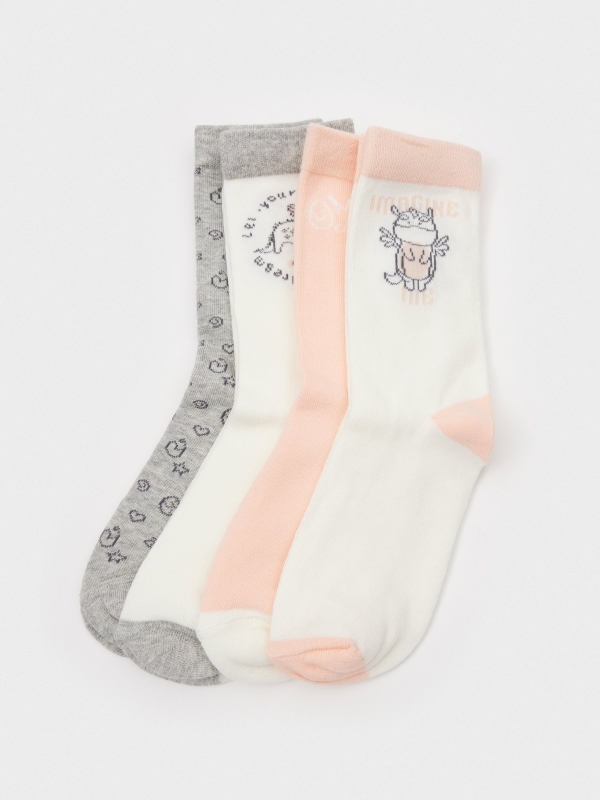 Pack of 4 fancy socks middle front view