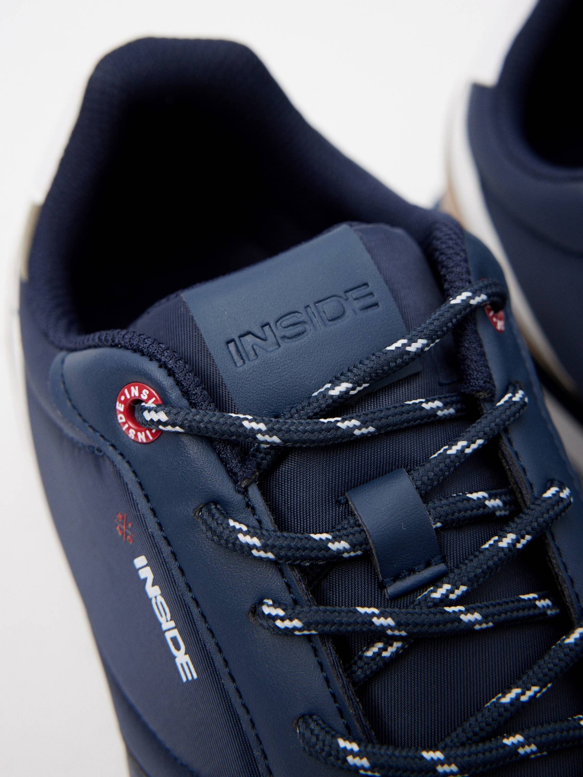 Combined nylon casual sneakers navy detail view