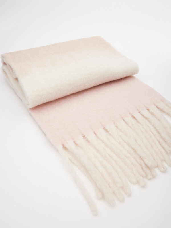 Oversized scarf beige rolled view