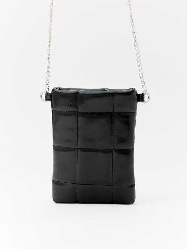 Quilted leatherette bag with quilted effect black