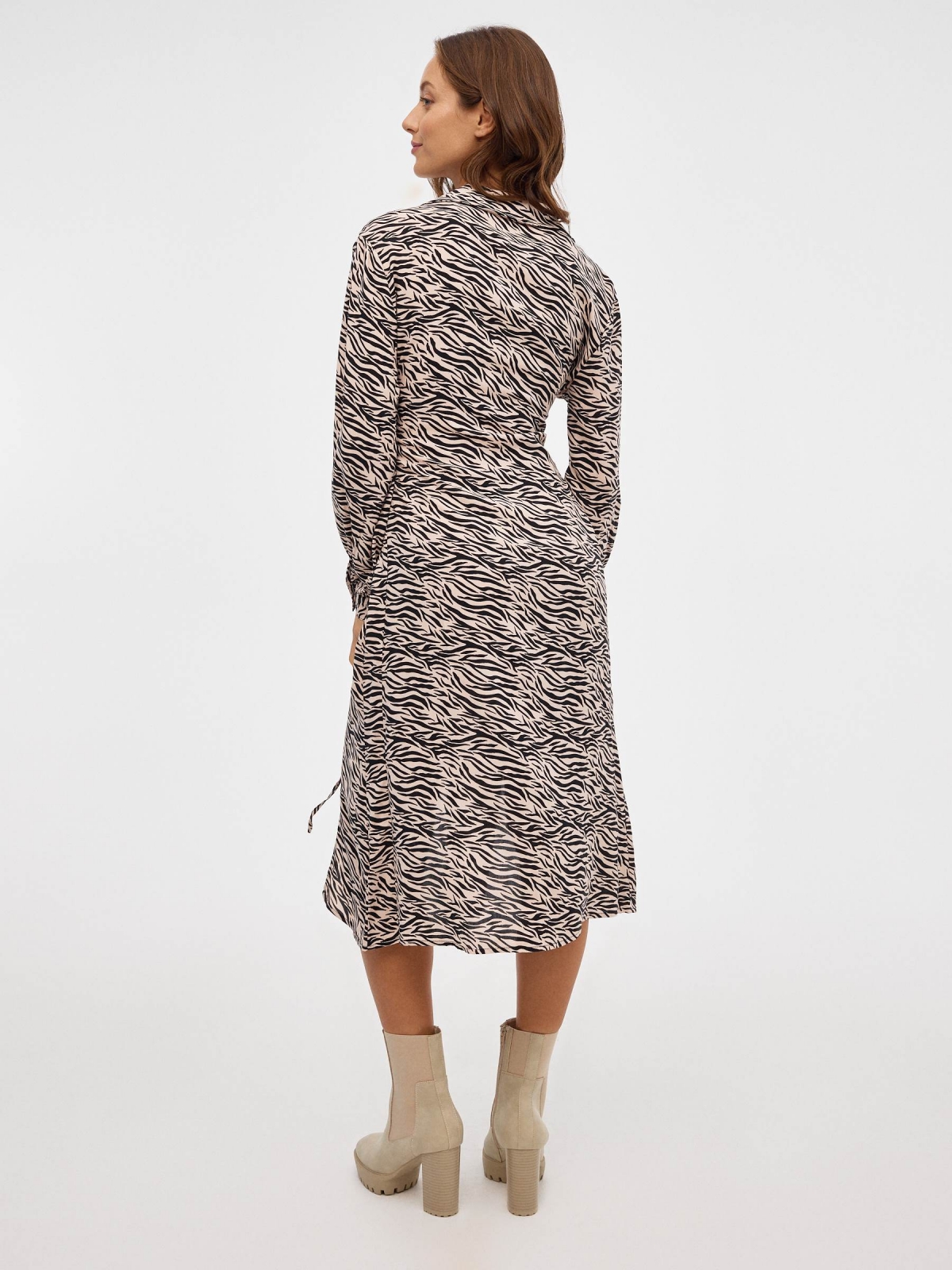 Midi shirt dress multicolor middle back view