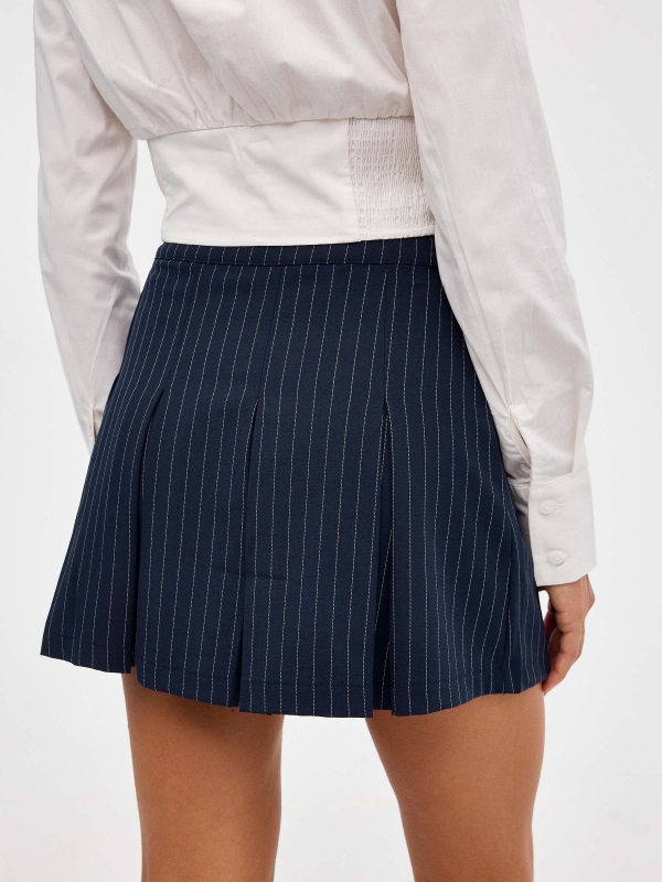 Mini pinstripe skirt navy detail view