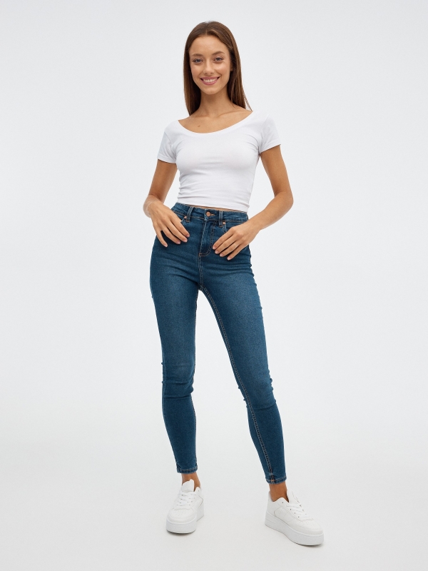 Jeans skinny con push up azul vista general frontal