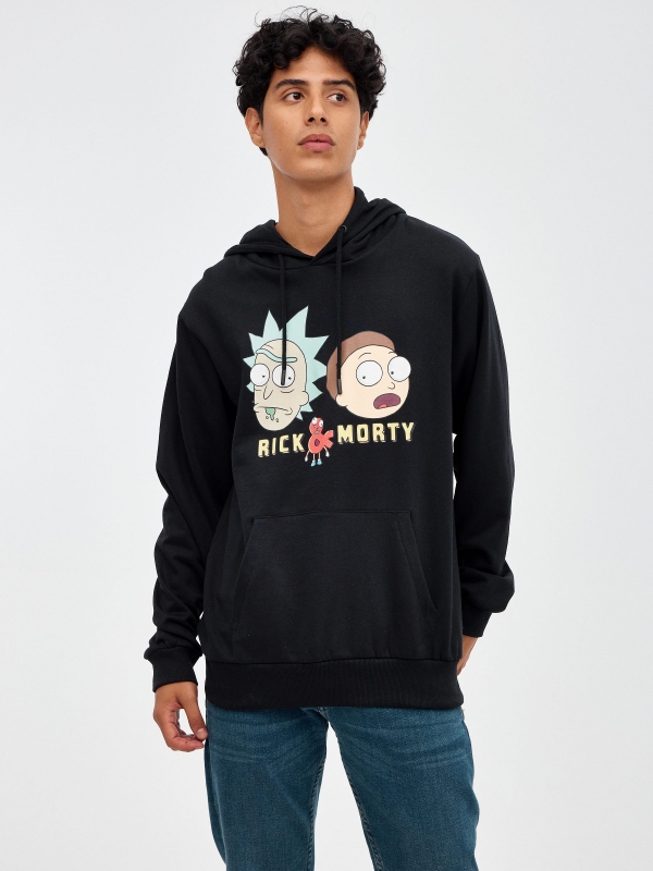 Rick&Morty sweatshirt black middle front view