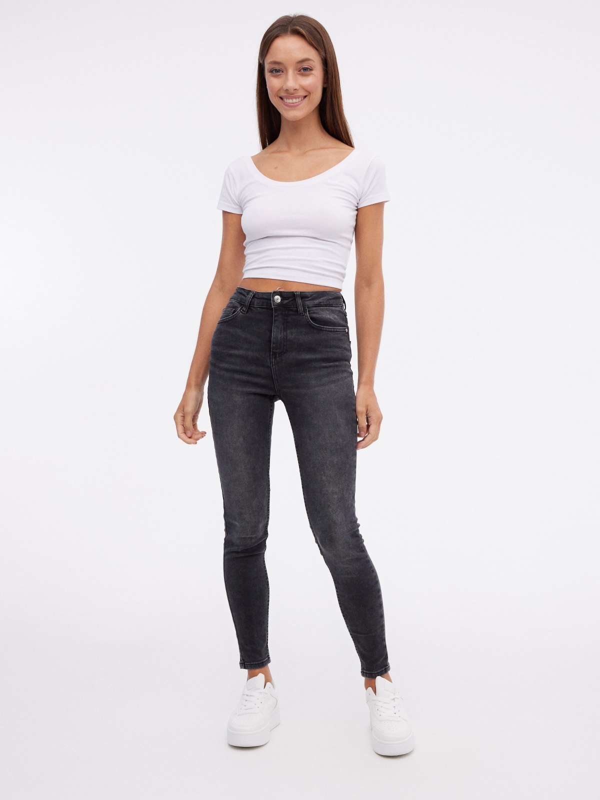 Basic skinny jeans black black front view