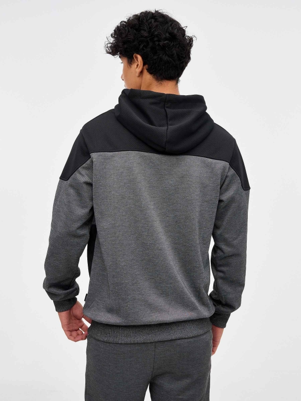 Textured sweatshirt black middle back view