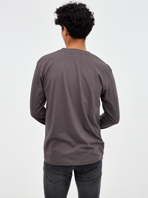 T-shirt alternativa cinza escuro vista meia traseira