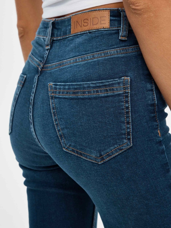 Modern mom slim denim jeans dark blue detail view