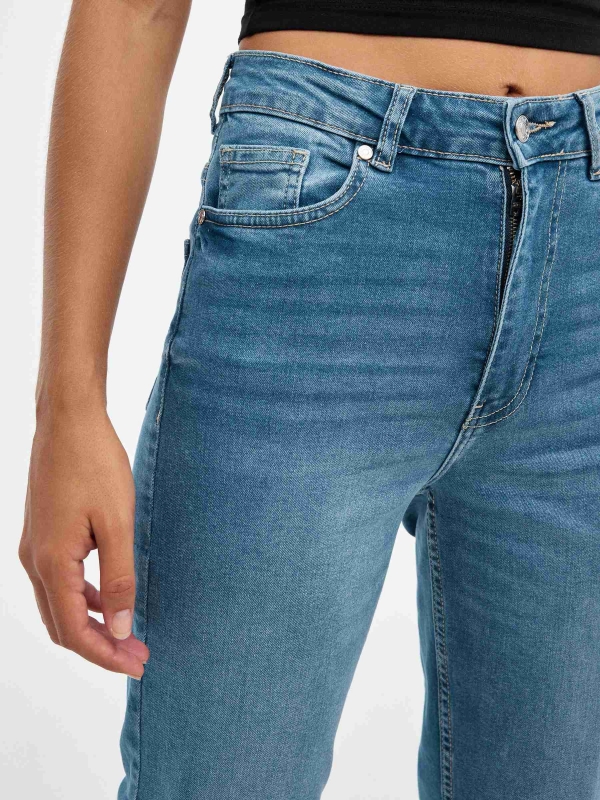 Calças de ganga Straight tiro alto, Jeans para Mulher