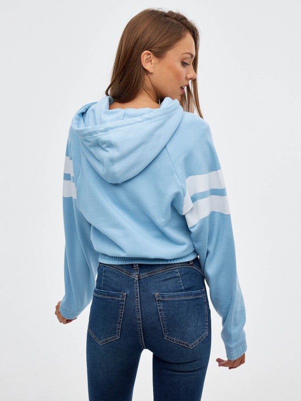 Think Twice sweatshirt blue middle back view