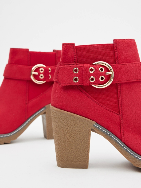 Red ankle boots with buckle red zenithal view