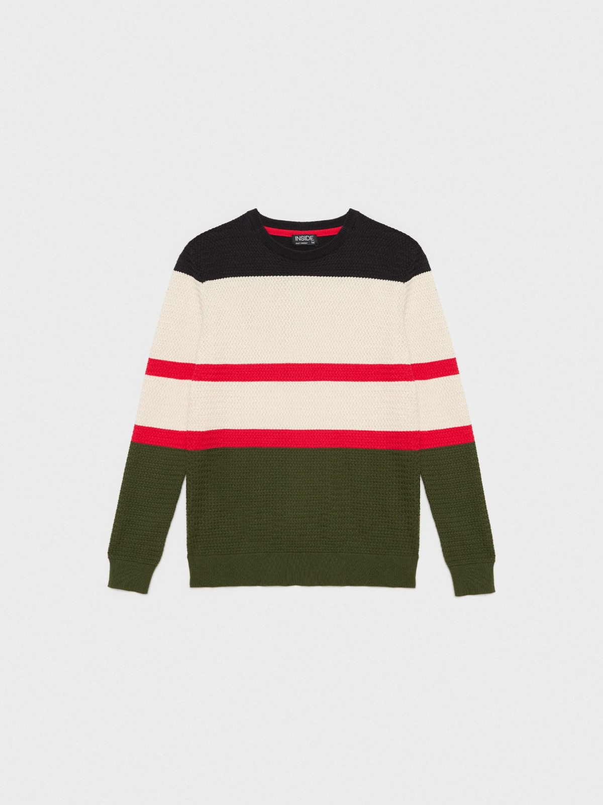  Regular sweater color block stripes black