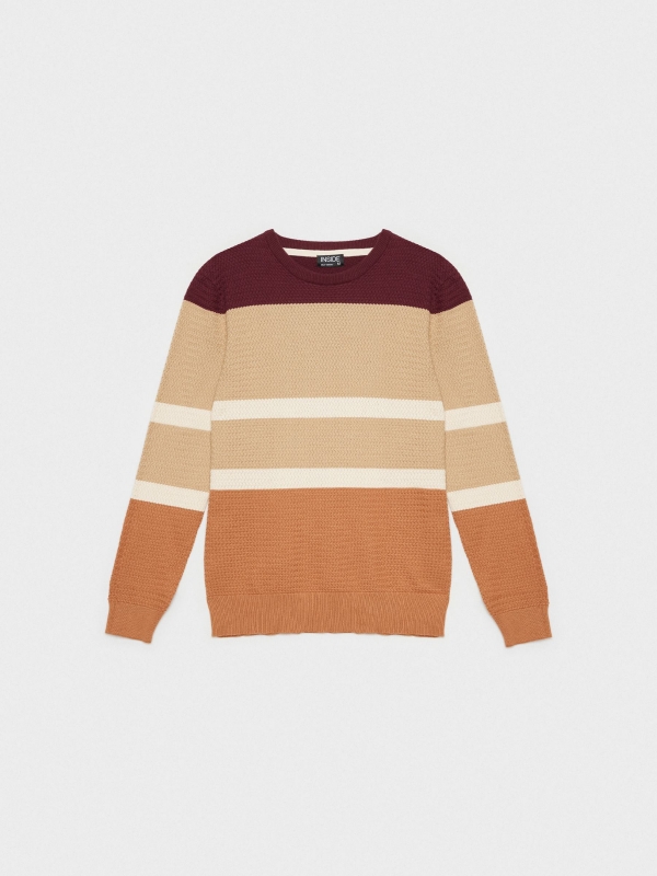  Regular sweater color block stripes burgundy