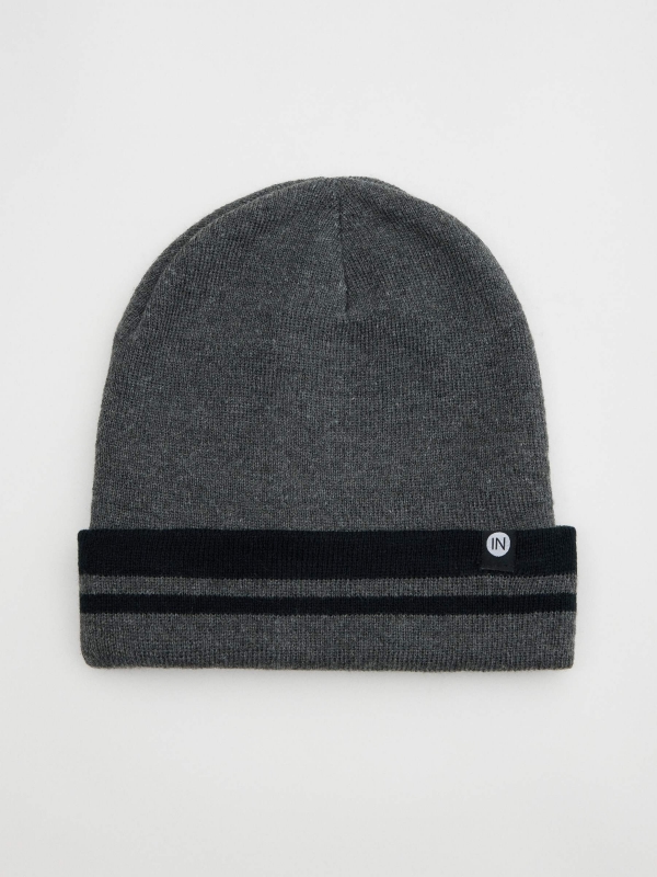 Grey knitted hat grey