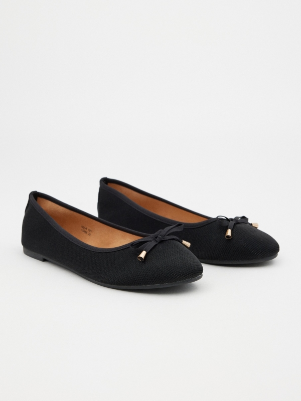 Sabrina with round toe bow black 45º front view