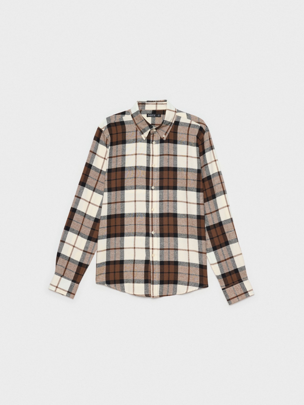  Plaid flannel shirt brown