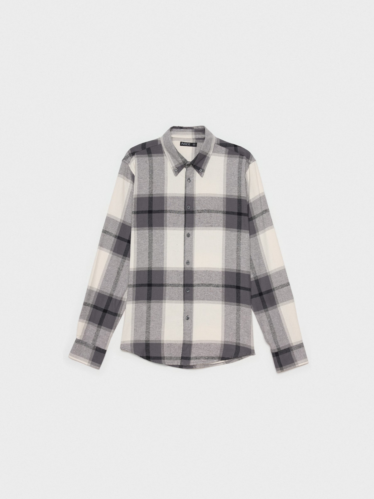  Plaid flannel shirt grey