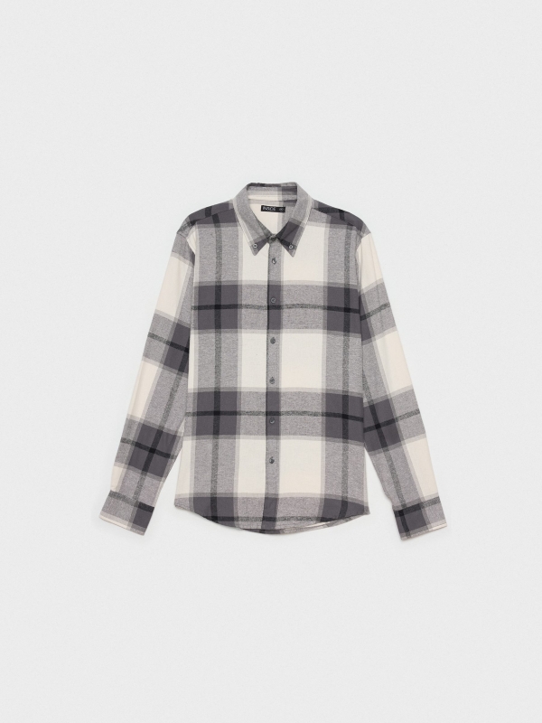  Plaid flannel shirt grey