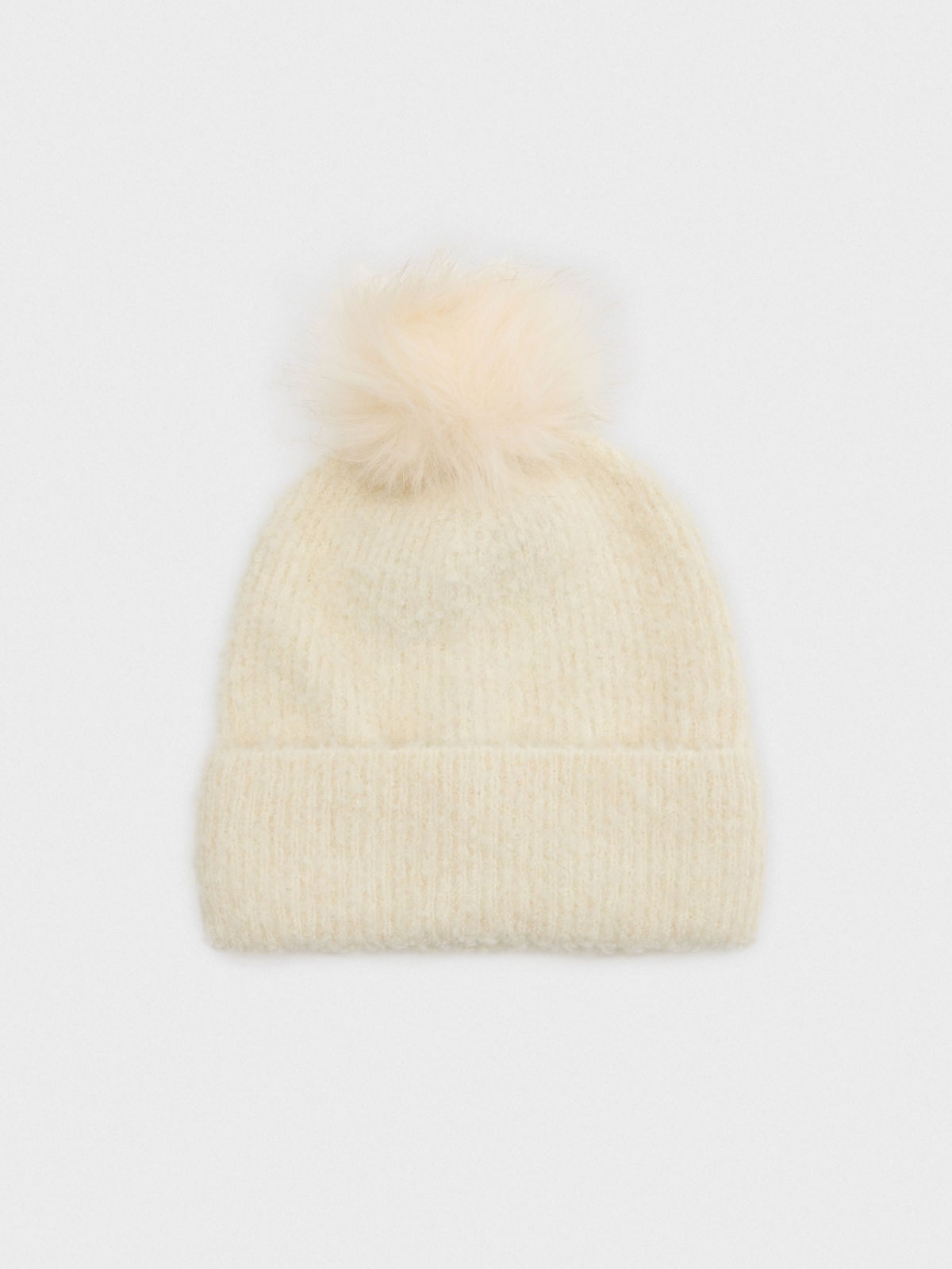 Soft knitted hat beige