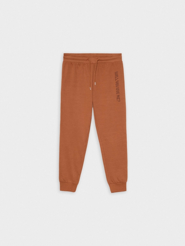  Graphic print jogger pants brown