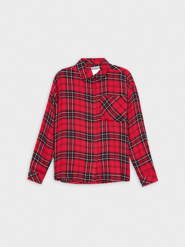  Plaid shirt with pocket red