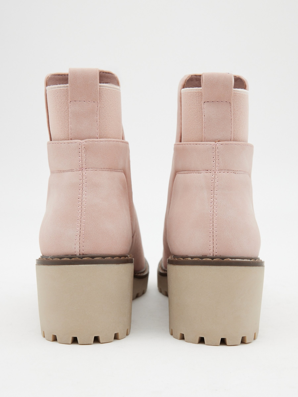 Wedge and elastic boots pink detail view