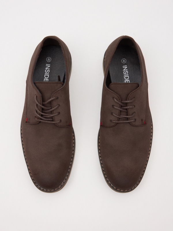 Classic leatherette shoe dark brown zenithal view
