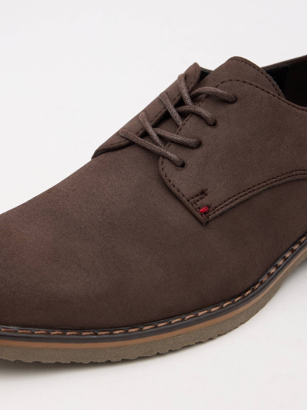 Classic leatherette shoe dark brown detail view