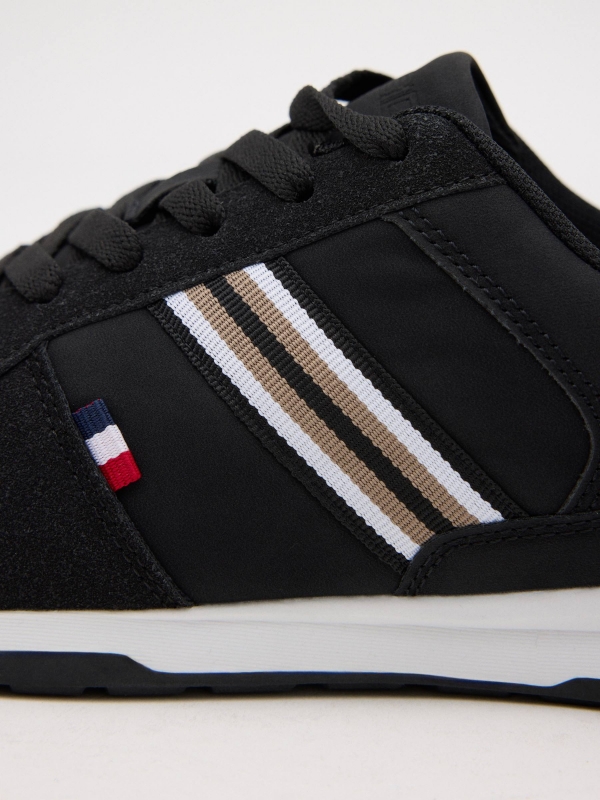 Combined casual sneaker black/beige detail view